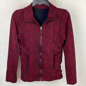 BrasilSul Athletic Jacket Sz Small Dark Red Black Zip Front